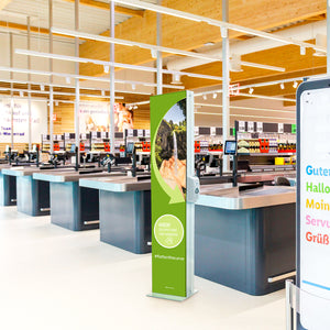 Informatie kolom met Desinfectie Dispenser - variant M