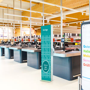 Informatie kolom met Desinfectie Dispenser - variant M