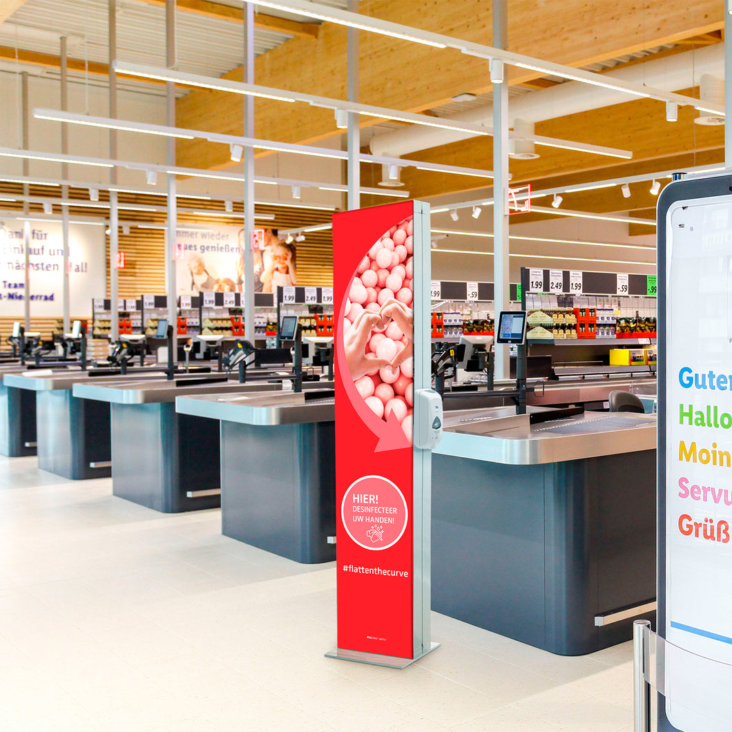 Informatie kolom met Desinfectie Dispenser - variant M