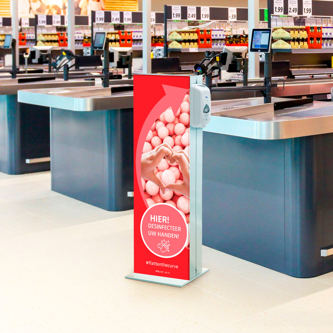 Informatie kolom met Desinfectie Dispenser - variant S