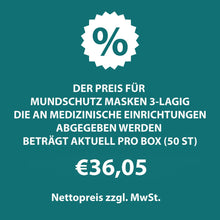 Afbeelding in Gallery-weergave laden, KW 18 - Mundschutz 3-lagig  - Box mit 50 Stück
